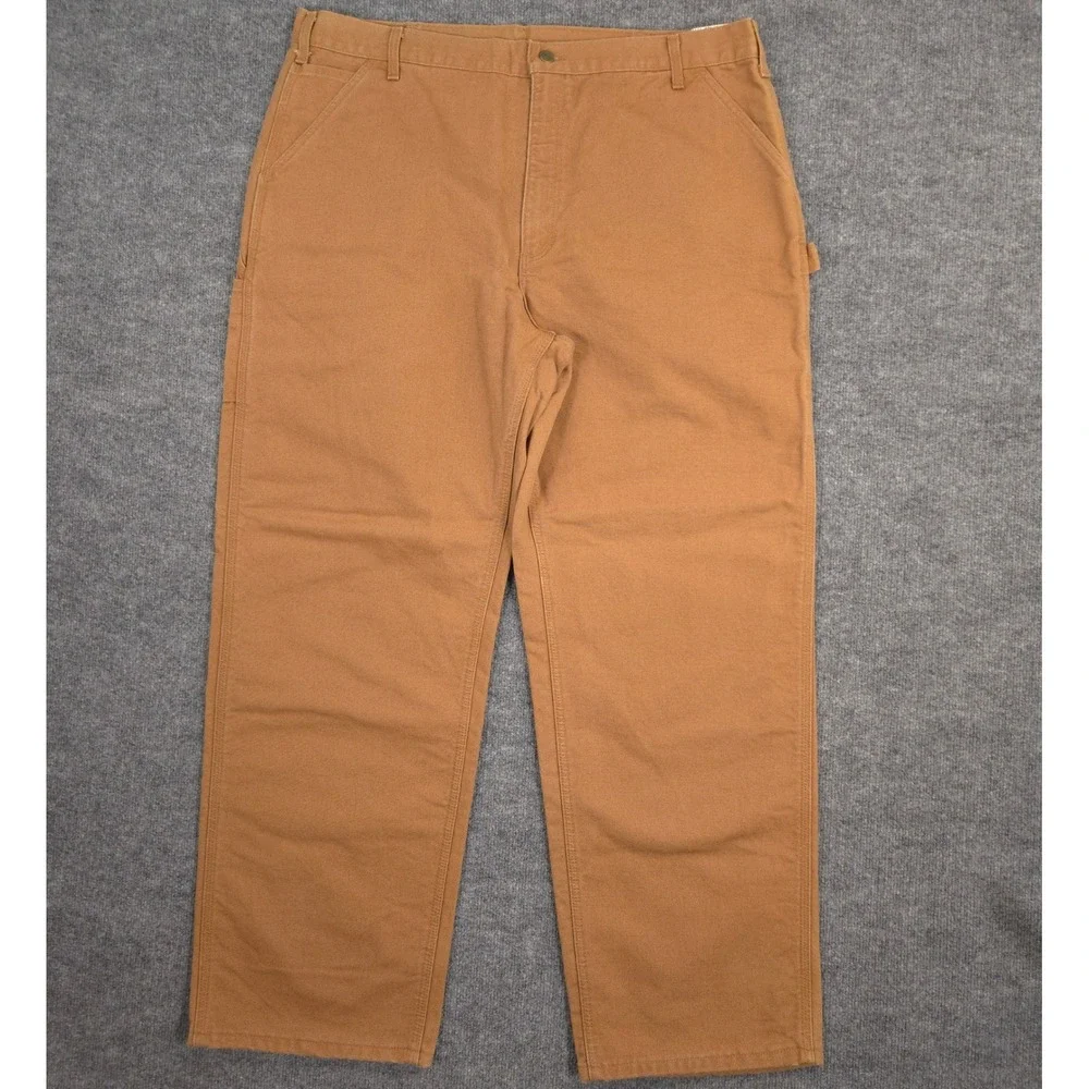 Carhartt Washed Duck Flannel Lined Work Pants Mens 42X32 Brown Made In‎ USA NEW